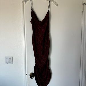 Free People Red and Black Snake Print Dress